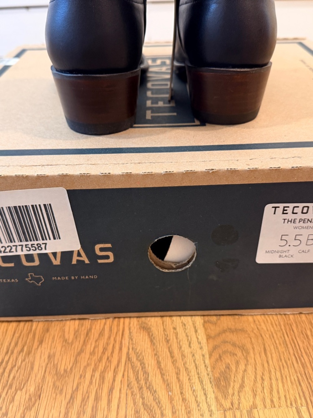 Tecovas Black Leather Ankle Boots - Picture 6 of 11
